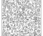 Coloriage Cherche et trouve maman