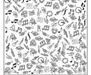 Coloriage Cherche et trouve musique