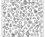 Coloriage Cherche et trouve nature