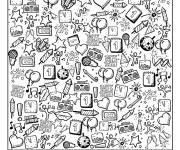 Coloriage Cherche et trouve nouvel an