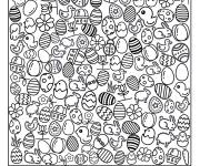 Coloriage Cherche et trouve P&acirc;ques