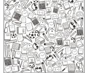 Coloriage et dessins gratuit Cherche et trouve rentr&eacute;e scolaire à imprimer