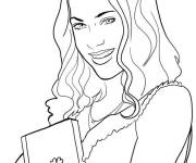 Coloriage Héroïne Daisy de chica vampiro avec ses livres 