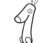 Coloriage Chiffre 1 avec visage