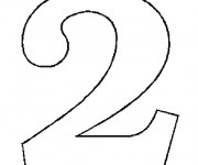 Coloriage Chiffre 2 &agrave; colorier