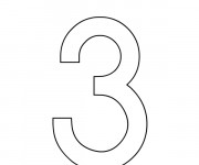 Coloriage Chiffre 3 simple