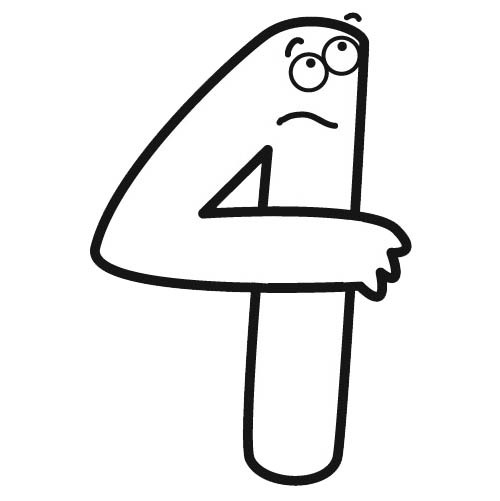 Coloriage Chiffre Quatre magique dessin gratuit à imprimer