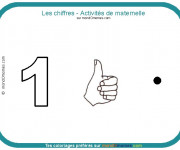 Coloriage Chiffre Un pour Les &eacute;l&egrave;ves