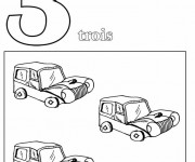 Coloriage Chiffres Trois pour enfants