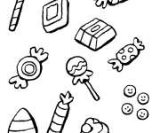 Coloriage Articles chocolat&eacute;s et sucr&eacute;s