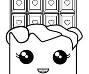 Coloriage et dessins gratuit Barre Chocolat kawaii en maternelle à imprimer