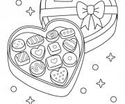 Coloriage Bo&icirc;te de chocolats pour la f&ecirc;te des amoureux