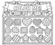 Coloriage Bo&icirc;te de chocolats t'invite