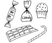 Coloriage bonbons et chocolats facile
