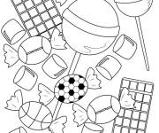 Coloriage Bonbons et du Chocolat aux motifs