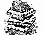 Coloriage Chocolat avec des amandes