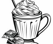 Coloriage Chocolat chaud cr&eacute;meux