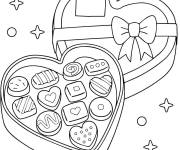 Coloriage Chocolat de saint valentin
