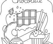 Coloriage Chocolat en noir et blanc