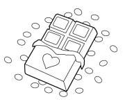 Coloriage Chocolat et c&oelig;ur d'amour