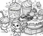 Coloriage Chocolat et des sweeties pour enfants