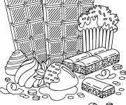 Coloriage Chocolat et fraise