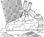 Coloriage Chocolat et g&acirc;teau