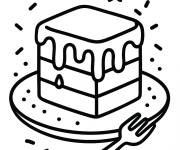 Coloriage Chocolat fondant sur le g&acirc;teau