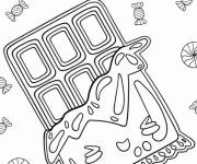 Coloriage Chocolat kawaii &agrave; motif pour enfants