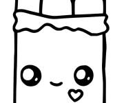 Coloriage et dessins gratuit Chocolat kawaii PS à imprimer