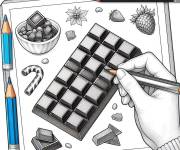 Coloriage Compl&eacute;ter le coloriage de ce barre de chocolat