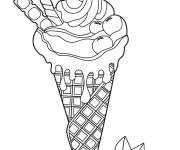 Coloriage Cr&egrave;me glac&eacute;e au chocolat