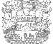 Coloriage Dessert du chocolat imprimable