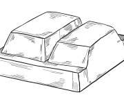 Coloriage Deux carr&eacute;s de chocolat