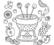 Coloriage Fondue au chocolat