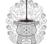 Coloriage Fondue au chocolat mandala