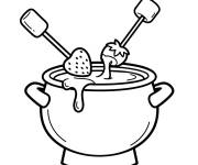 Coloriage fondue au chocolat pour la maternelle