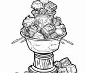 Coloriage Fontaine de chocolat