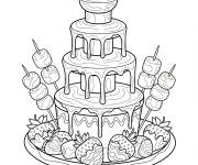 Coloriage Fontaine de chocolat stylis&eacute;