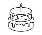 Coloriage G&acirc;teau au chocolat facile pour maternelle