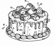 Coloriage g&acirc;teau au chocolat pour la f&ecirc;te