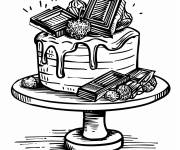 Coloriage g&acirc;teau au chocolat pour les amoureux de cacao