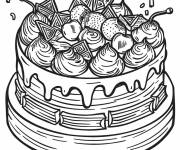 Coloriage G&acirc;teau au chocolat si d&eacute;licieux