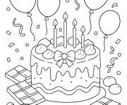 Coloriage G&acirc;teau et Chocolat pendant la fete