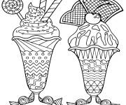 Coloriage Glace au chocolat antistress
