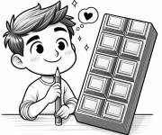 Coloriage L'amour du Chocolat pour enfant