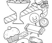 Coloriage Liste du chocolat et de bonbons