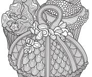 Coloriage Paniers de chocolat cr&eacute;m&eacute;