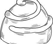 Coloriage Petit g&acirc;teau au Chocolat