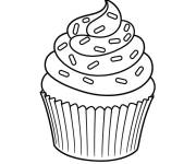 Coloriage Petit g&acirc;teau en Chocolat